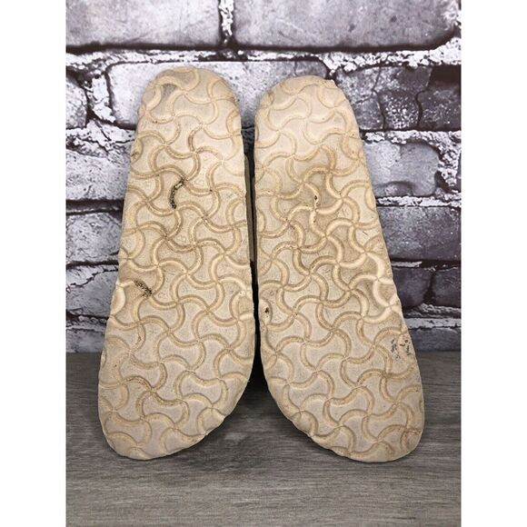 Birkenstock ARIZONA Beige Metallic Leather Strap Slides Sandals Women Sz 38EU/7M - Picture 9 of 16